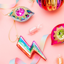 Load image into Gallery viewer, Rainbow Lightening Bolt Shaped Bauble
