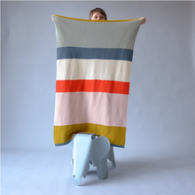 Load image into Gallery viewer, Bright Striped Baby Blanket
